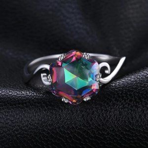New Rainbow Mystic Topaz Sterling Silver Ring